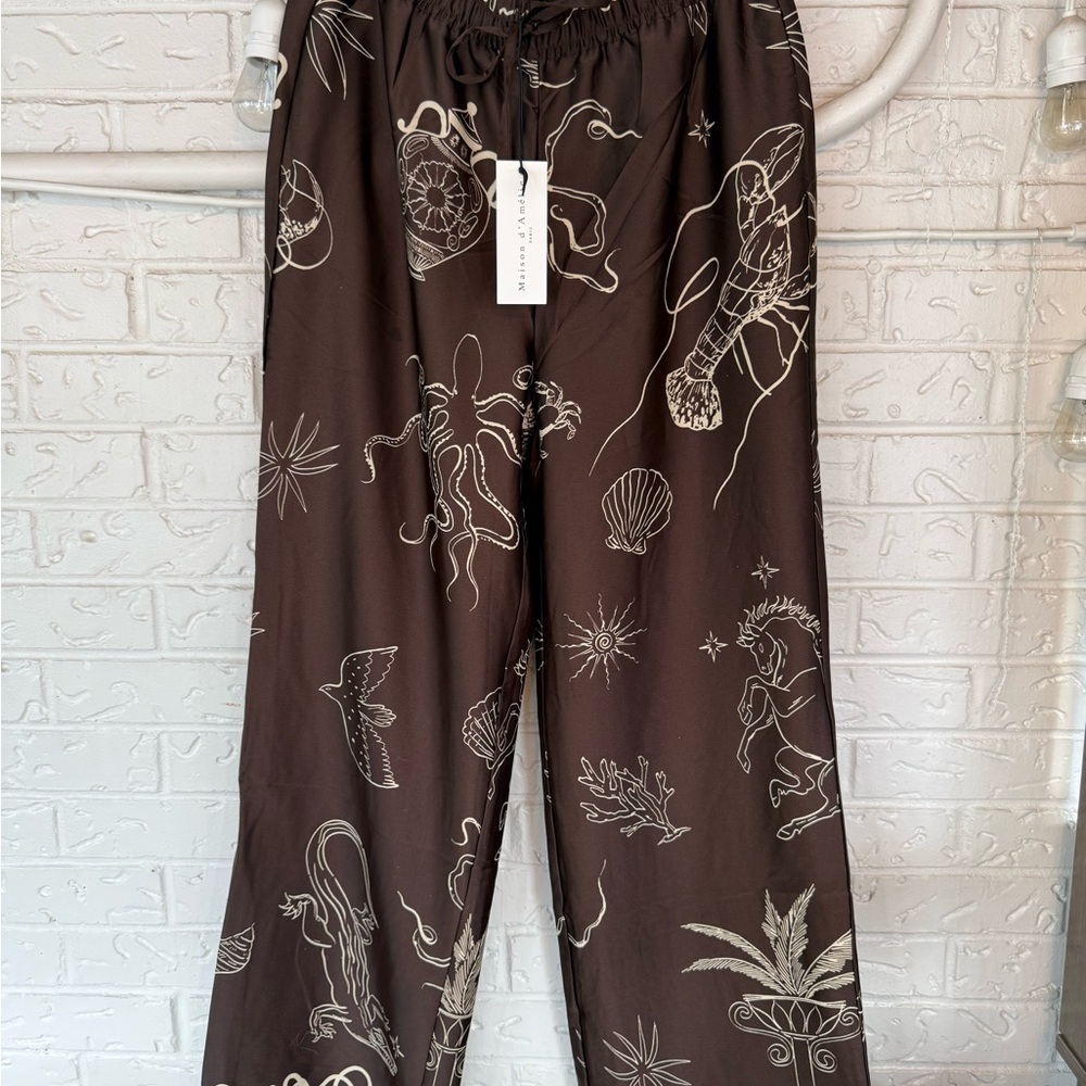 Brown Patterned Lounge Pants